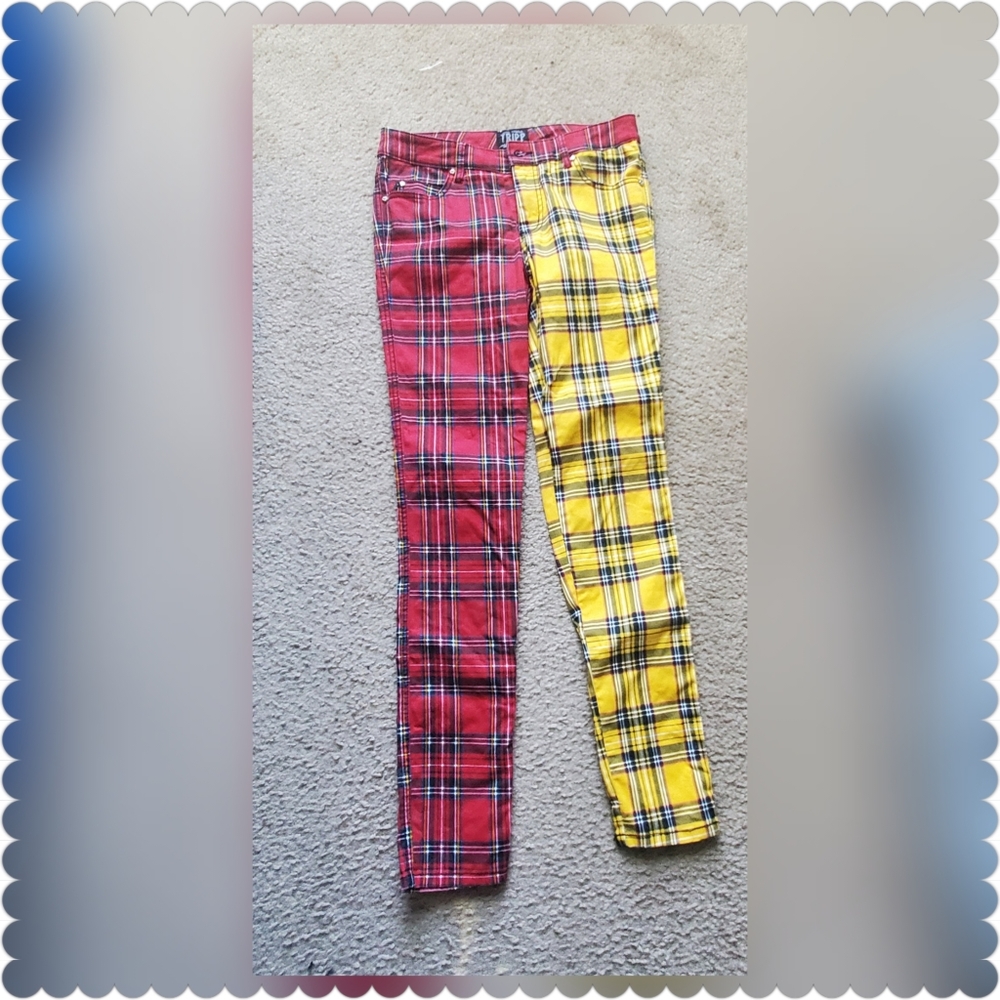 Tripp NYC split plaid pants